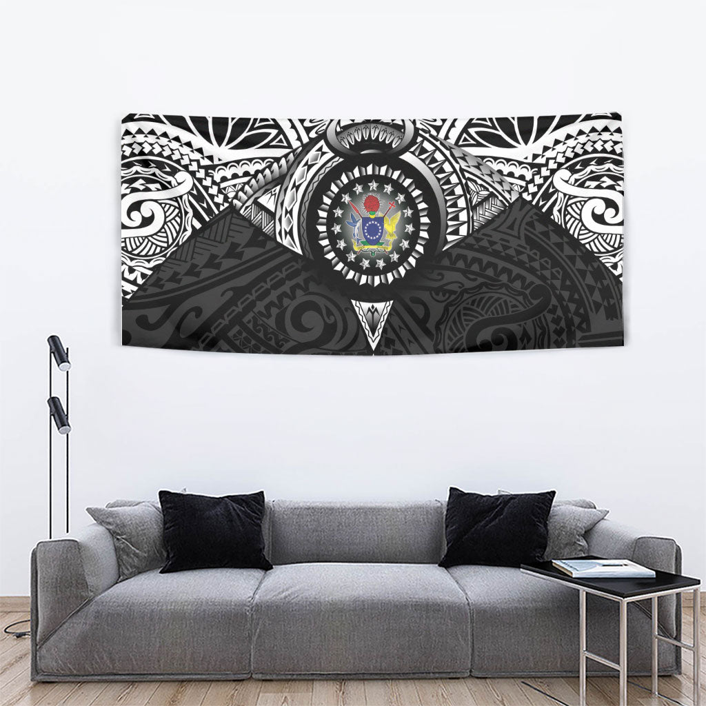 Cook Islands Manta Ray Tapestry Kuki Airani Tattoo Black Color LT14 - Polynesian Pride