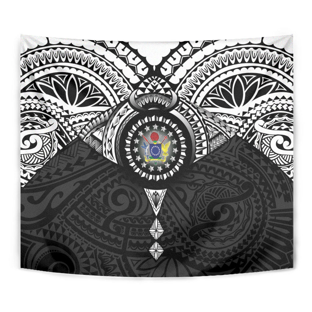 Cook Islands Manta Ray Tapestry Kuki Airani Tattoo Black Color LT14 - Polynesian Pride
