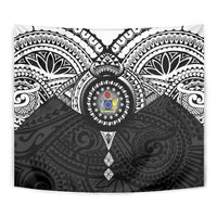 Cook Islands Manta Ray Tapestry Kuki Airani Tattoo Black Color LT14 - Polynesian Pride