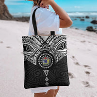 Cook Islands Manta Ray Tote Bag Kuki Airani Tattoo Black Color LT14 - Polynesian Pride