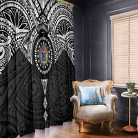 Cook Islands Manta Ray Window Curtain Kuki Airani Tattoo Black Color LT14 - Polynesian Pride