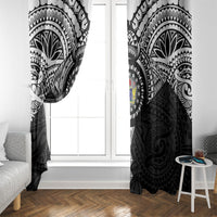 Cook Islands Manta Ray Window Curtain Kuki Airani Tattoo Black Color LT14 - Polynesian Pride