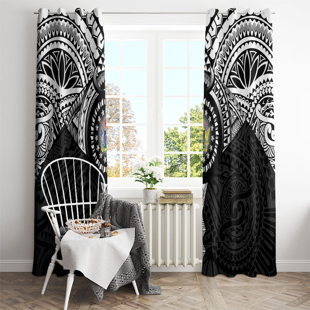 Cook Islands Manta Ray Window Curtain Kuki Airani Tattoo Black Color LT14 - Polynesian Pride