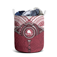 Personalised Cook Islands Mangaia Laundry Basket Map With Kuki Airani Manta Ray Tattoo LT14 - Polynesian Pride