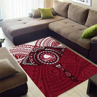 Personalised Cook Islands Mangaia Area Rug Map With Kuki Airani Manta Ray Tattoo LT14 - Polynesian Pride