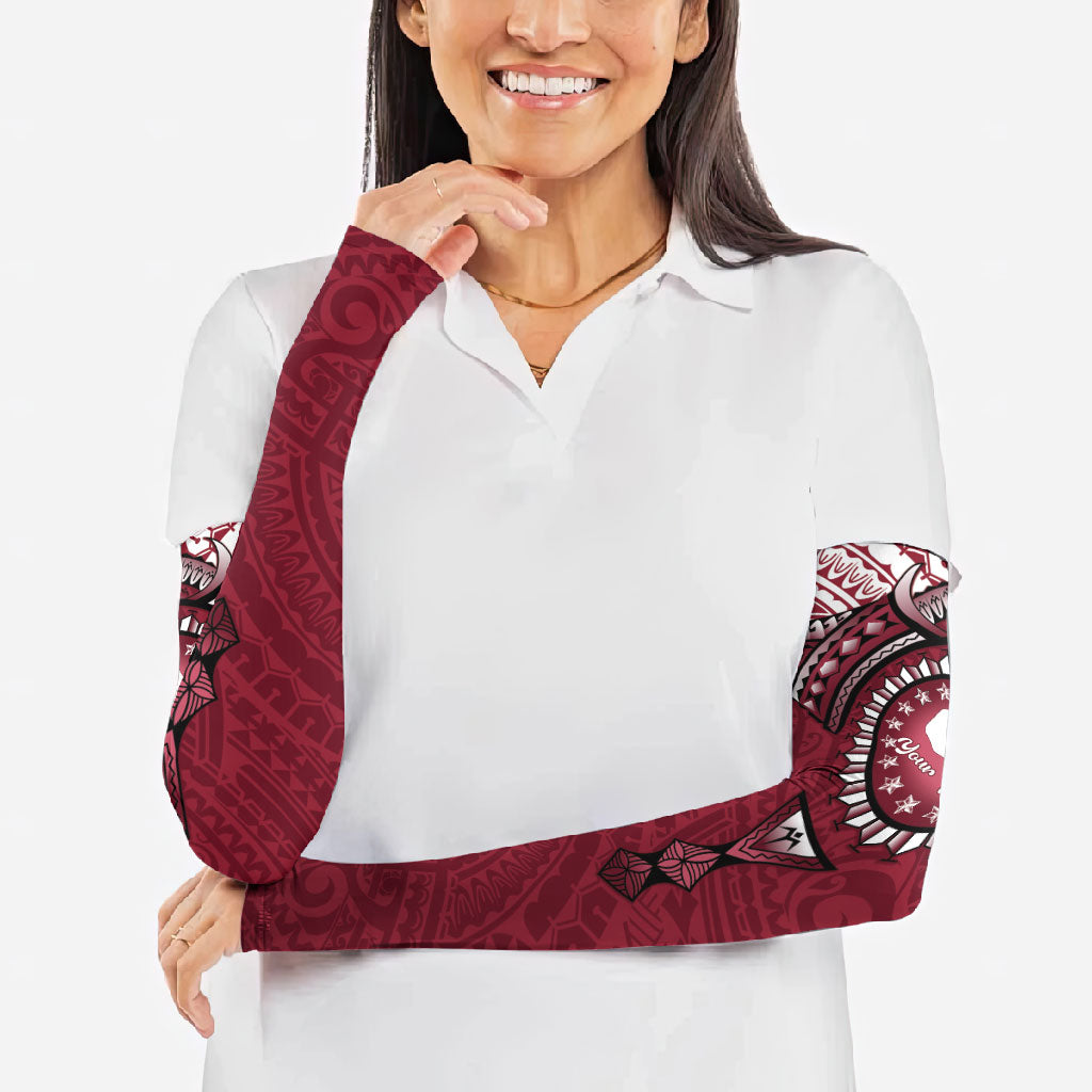 Personalised Cook Islands Mangaia Arm Sleeves Map With Kuki Airani Manta Ray Tattoo LT14 - Polynesian Pride