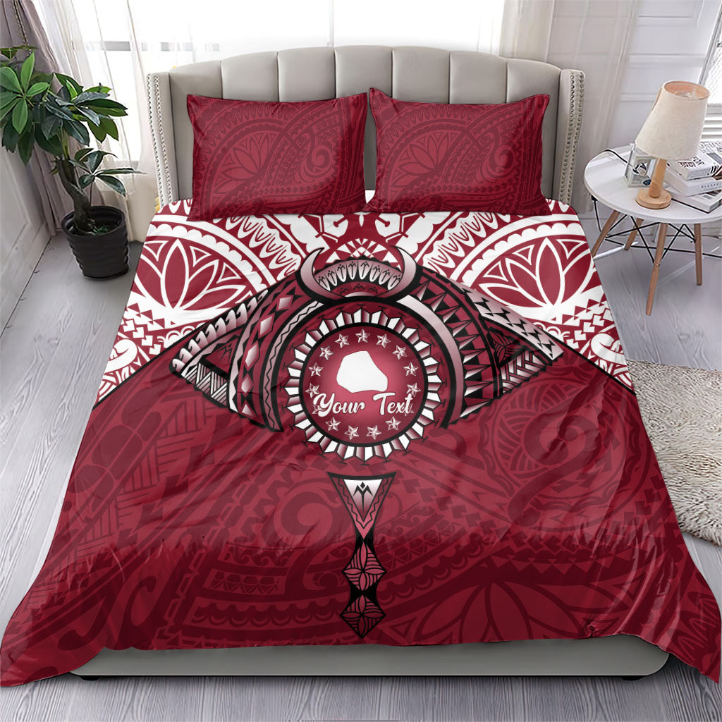 Personalised Cook Islands Mangaia Bedding Set Map With Kuki Airani Manta Ray Tattoo LT14 - Polynesian Pride