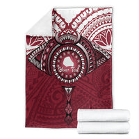 Personalised Cook Islands Mangaia Blanket Map With Kuki Airani Manta Ray Tattoo LT14 - Polynesian Pride