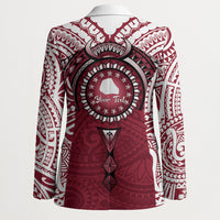 Personalised Cook Islands Mangaia Blazer Map With Kuki Airani Manta Ray Tattoo LT14 - Polynesian Pride