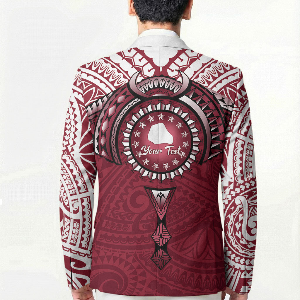 Personalised Cook Islands Mangaia Blazer Map With Kuki Airani Manta Ray Tattoo LT14 - Polynesian Pride