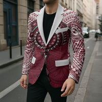 Personalised Cook Islands Mangaia Blazer Map With Kuki Airani Manta Ray Tattoo LT14 - Polynesian Pride