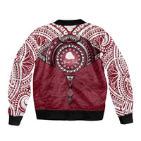 Personalised Cook Islands Mangaia Bomber Jacket Map With Kuki Airani Manta Ray Tattoo LT14 - Polynesian Pride