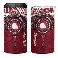 Personalised Cook Islands Mangaia 4 in 1 Can Cooler Tumbler Map With Kuki Airani Manta Ray Tattoo LT14 One Size: 16 oz Maroon - Polynesian Pride
