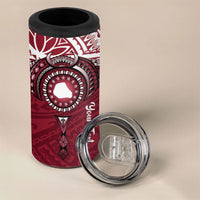 Personalised Cook Islands Mangaia 4 in 1 Can Cooler Tumbler Map With Kuki Airani Manta Ray Tattoo LT14 - Polynesian Pride