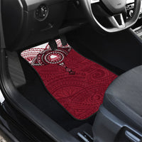 Personalised Cook Islands Mangaia Car Mats Map With Kuki Airani Manta Ray Tattoo LT14 - Polynesian Pride