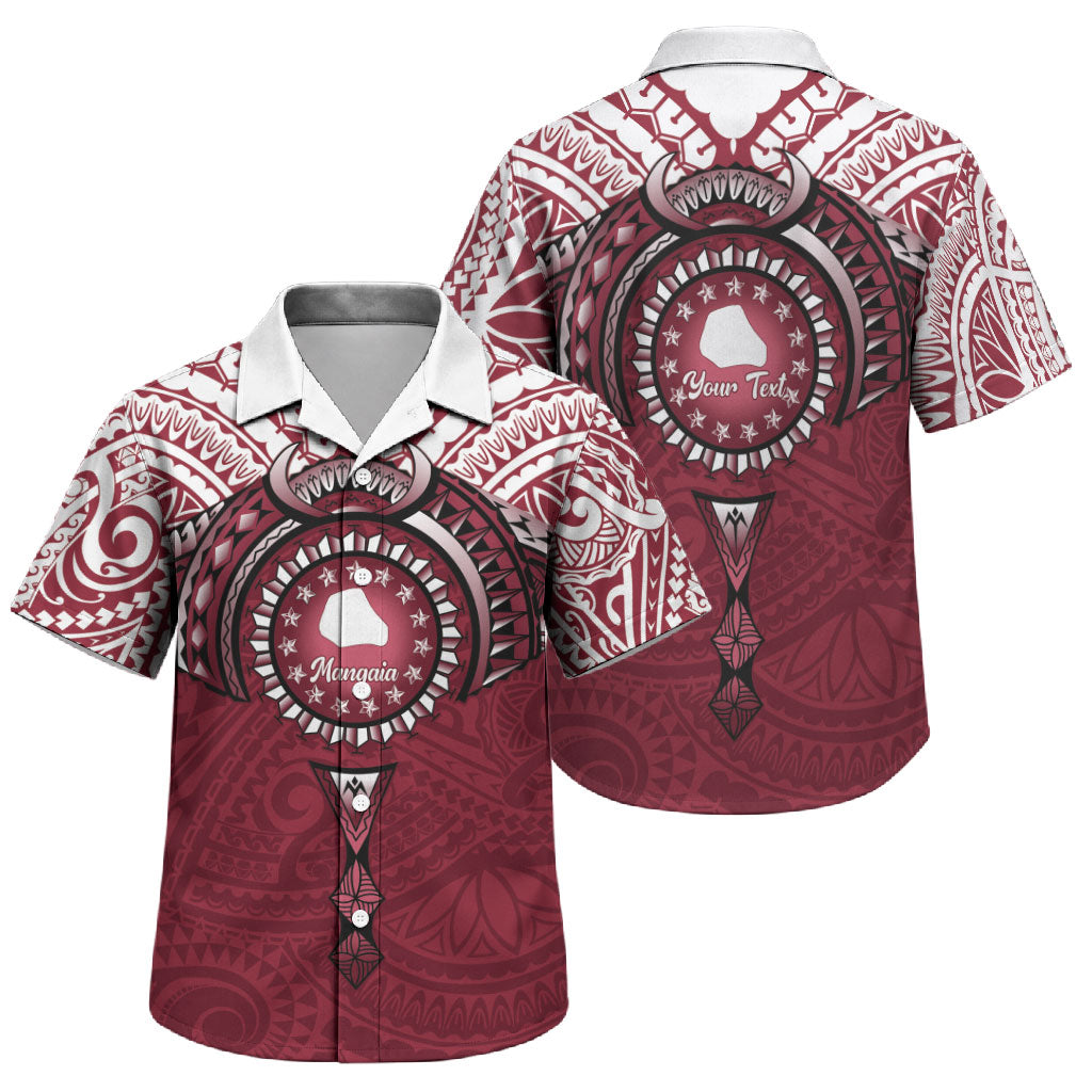 Personalised Cook Islands Mangaia Family Matching Mermaid Dress and Hawaiian Shirt Map With Kuki Airani Manta Ray Tattoo LT14 Son's Shirt Maroon - Polynesian Pride