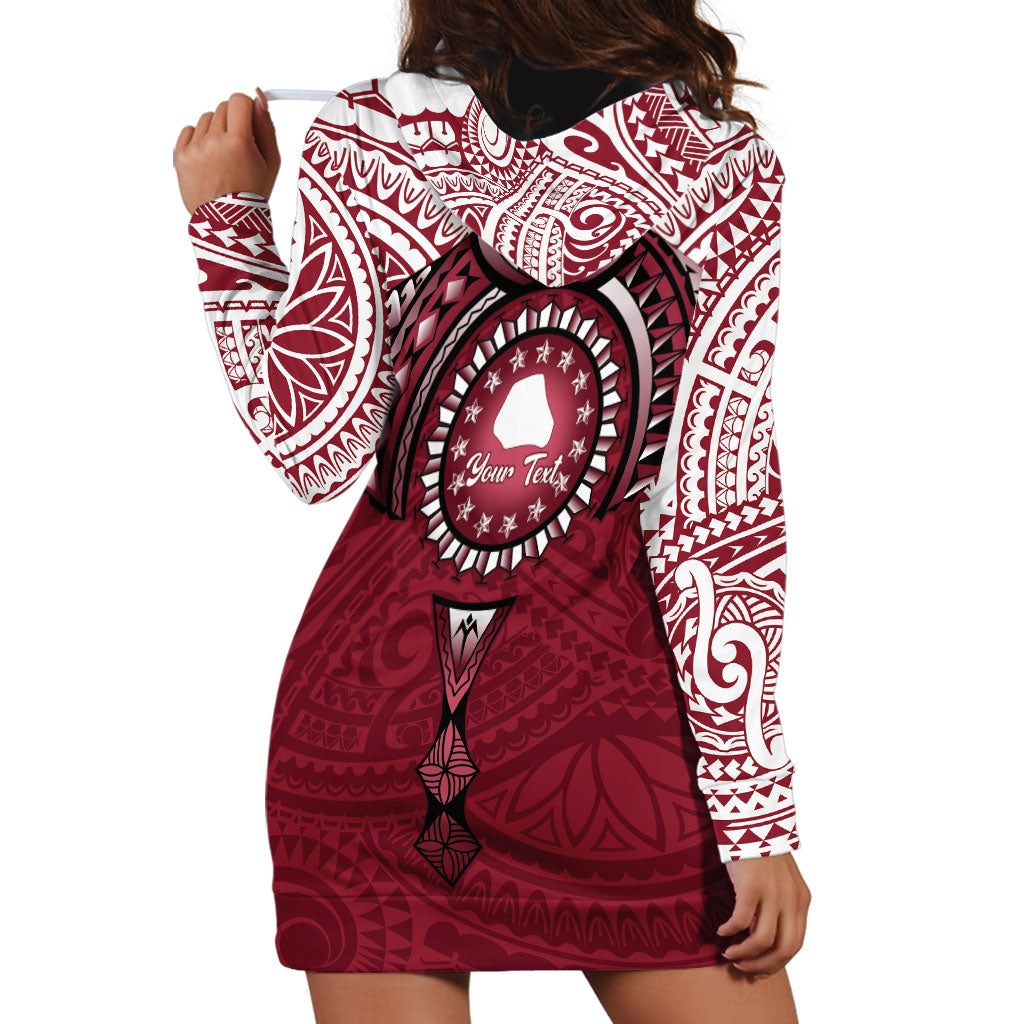 Personalised Cook Islands Mangaia Hoodie Dress Map With Kuki Airani Manta Ray Tattoo LT14 - Polynesian Pride