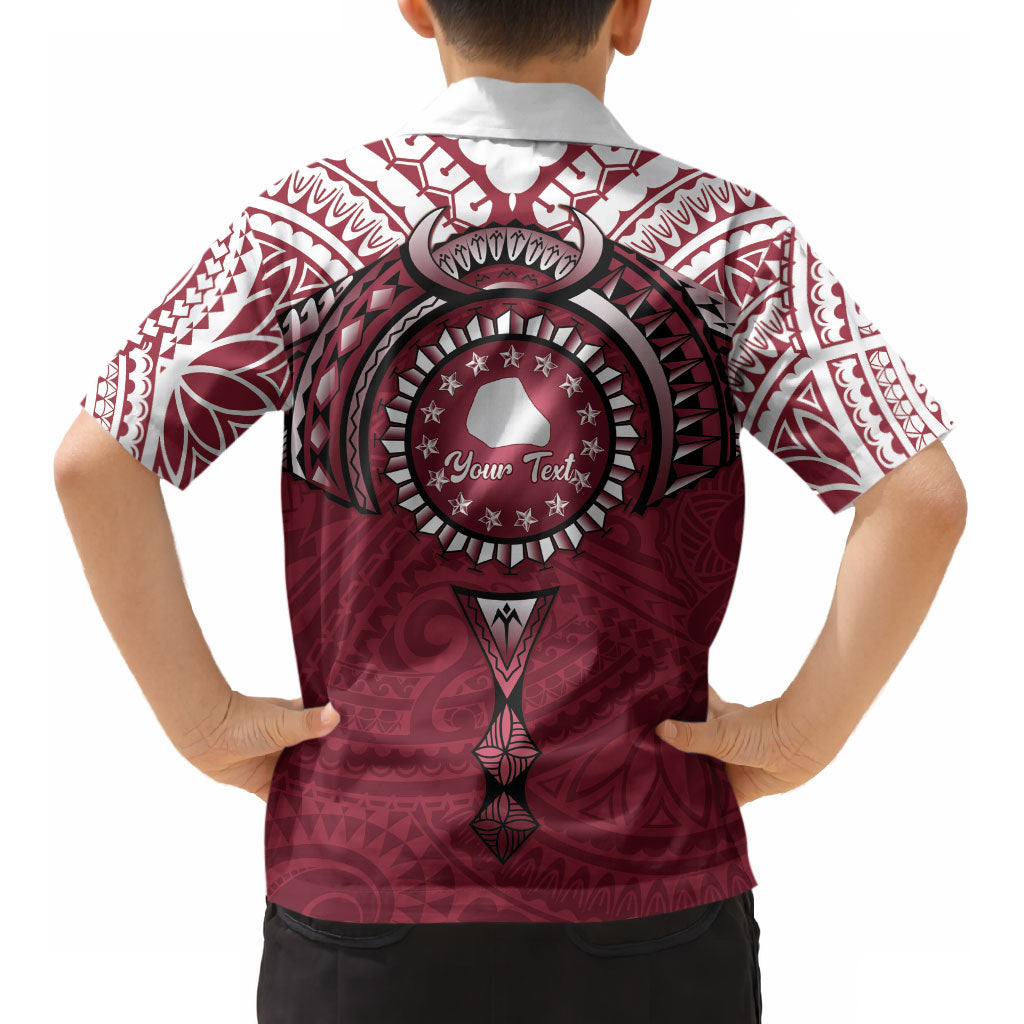 Personalised Cook Islands Mangaia Kid Hawaiian Shirt Map With Kuki Airani Manta Ray Tattoo LT14 - Polynesian Pride