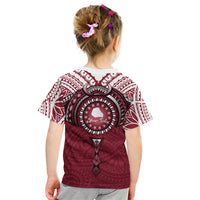 Personalised Cook Islands Mangaia Kid T Shirt Map With Kuki Airani Manta Ray Tattoo LT14 - Polynesian Pride