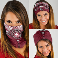 Personalised Cook Islands Mangaia Neck Gaiter Map With Kuki Airani Manta Ray Tattoo LT14 - Polynesian Pride