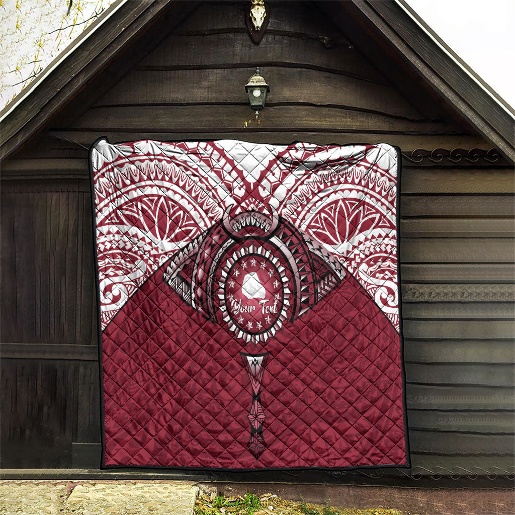 Personalised Cook Islands Mangaia Quilt Map With Kuki Airani Manta Ray Tattoo LT14 - Polynesian Pride
