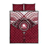 Personalised Cook Islands Mangaia Quilt Bed Set Map With Kuki Airani Manta Ray Tattoo LT14 - Polynesian Pride