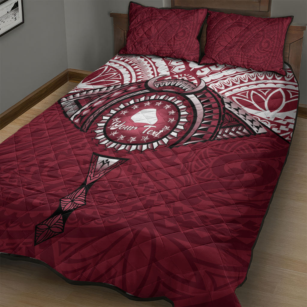 Personalised Cook Islands Mangaia Quilt Bed Set Map With Kuki Airani Manta Ray Tattoo LT14 - Polynesian Pride