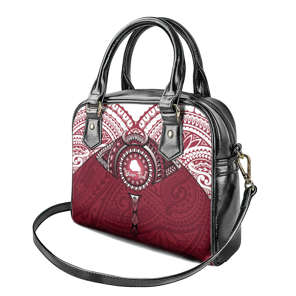 Personalised Cook Islands Mangaia Shoulder Handbag Map With Kuki Airani Manta Ray Tattoo LT14 - Polynesian Pride