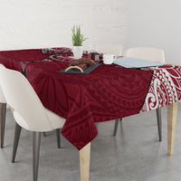 Personalised Cook Islands Mangaia Tablecloth Map With Kuki Airani Manta Ray Tattoo LT14 - Polynesian Pride