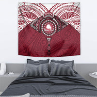 Personalised Cook Islands Mangaia Tapestry Map With Kuki Airani Manta Ray Tattoo LT14 - Polynesian Pride