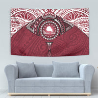 Personalised Cook Islands Mangaia Tapestry Map With Kuki Airani Manta Ray Tattoo LT14 - Polynesian Pride