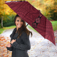 Personalised Cook Islands Mangaia Umbrella Map With Kuki Airani Manta Ray Tattoo LT14 - Polynesian Pride