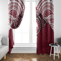 Personalised Cook Islands Mangaia Window Curtain Map With Kuki Airani Manta Ray Tattoo LT14 - Polynesian Pride