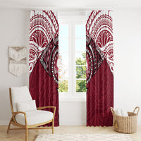 Personalised Cook Islands Mangaia Window Curtain Map With Kuki Airani Manta Ray Tattoo LT14 - Polynesian Pride
