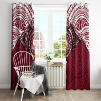 Personalised Cook Islands Mangaia Window Curtain Map With Kuki Airani Manta Ray Tattoo LT14 - Polynesian Pride