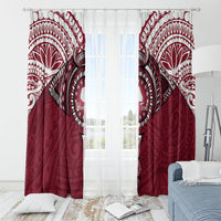 Personalised Cook Islands Mangaia Window Curtain Map With Kuki Airani Manta Ray Tattoo LT14 - Polynesian Pride