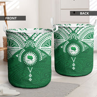 Personalised Cook Islands Rarotonga Laundry Basket Map With Kuki Airani Manta Ray Tattoo LT14 - Polynesian Pride