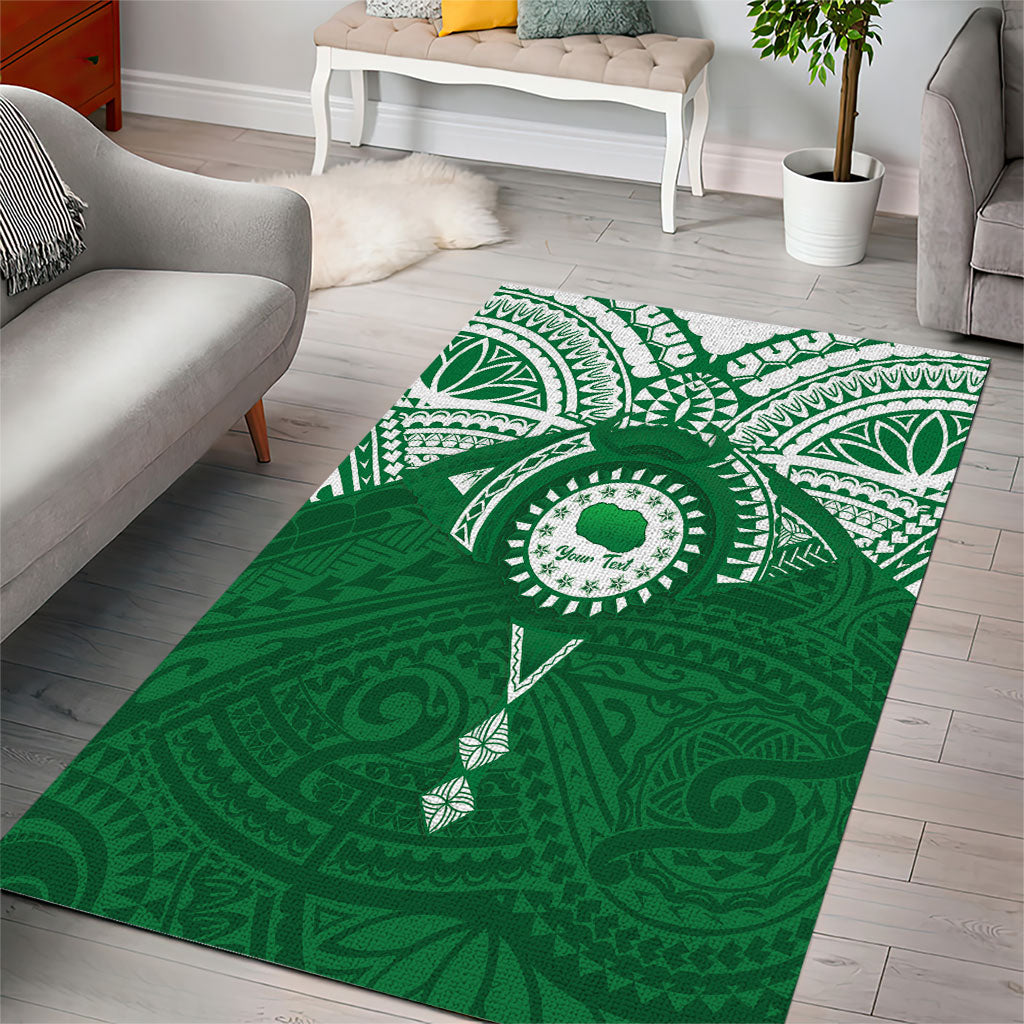 Personalised Cook Islands Rarotonga Area Rug Map With Kuki Airani Manta Ray Tattoo LT14 - Polynesian Pride