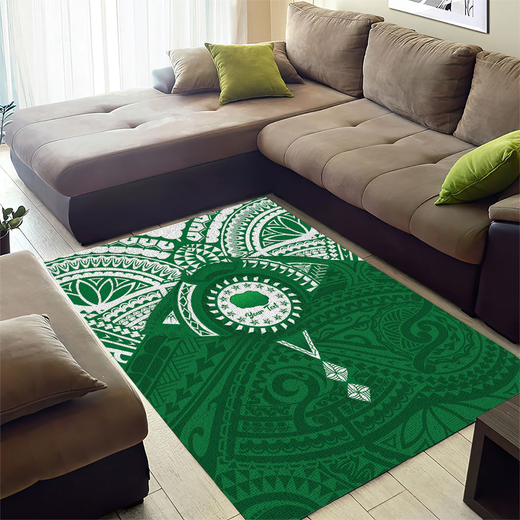 Personalised Cook Islands Rarotonga Area Rug Map With Kuki Airani Manta Ray Tattoo LT14 - Polynesian Pride