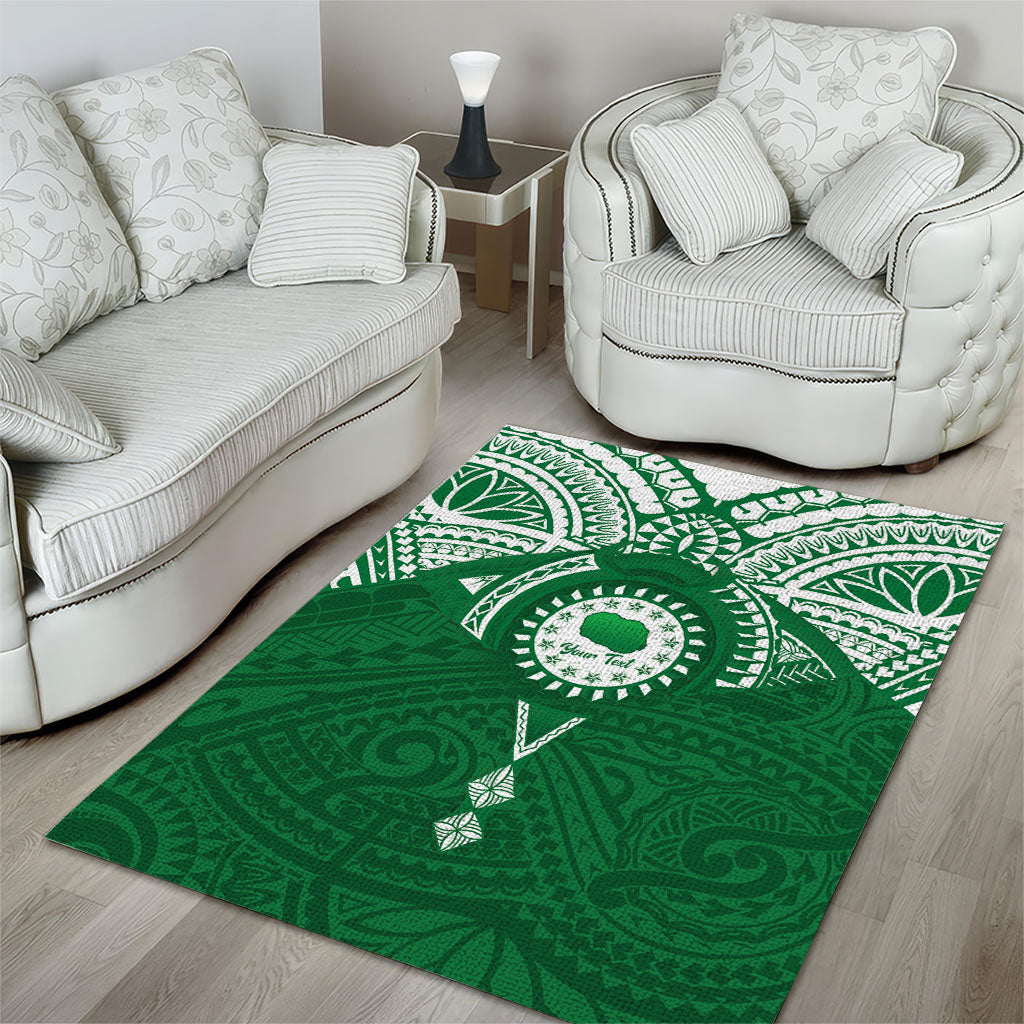 Personalised Cook Islands Rarotonga Area Rug Map With Kuki Airani Manta Ray Tattoo LT14 - Polynesian Pride
