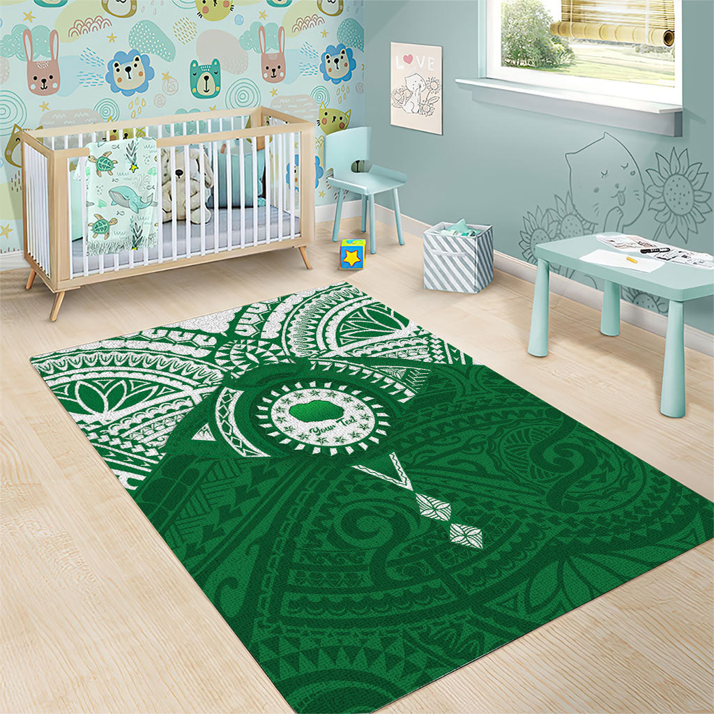 Personalised Cook Islands Rarotonga Area Rug Map With Kuki Airani Manta Ray Tattoo LT14 - Polynesian Pride