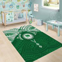 Personalised Cook Islands Rarotonga Area Rug Map With Kuki Airani Manta Ray Tattoo LT14 - Polynesian Pride