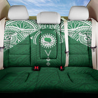 Personalised Cook Islands Rarotonga Back Car Seat Cover Map With Kuki Airani Manta Ray Tattoo LT14 One Size Green - Polynesian Pride