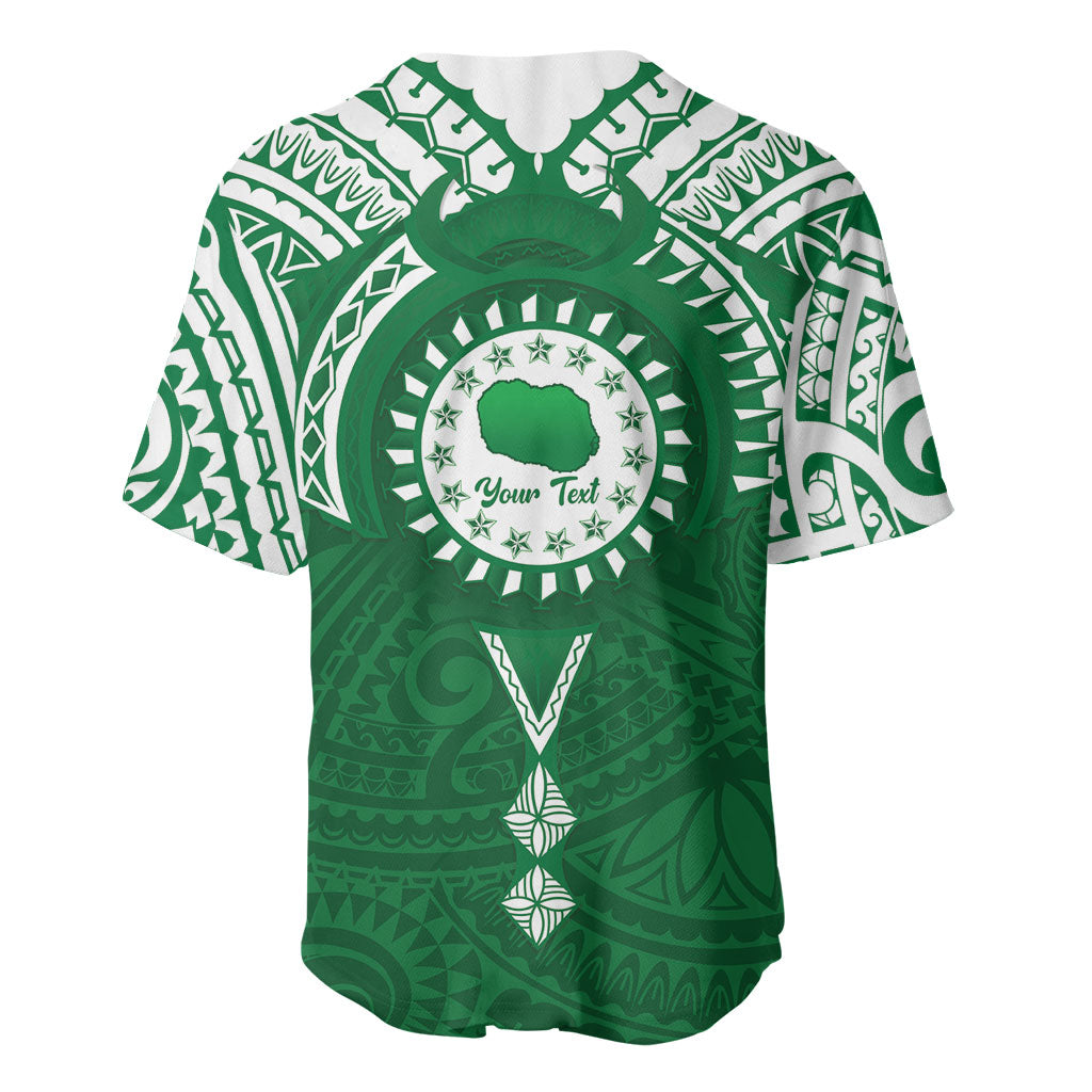 Personalised Cook Islands Rarotonga Baseball Jersey Map With Kuki Airani Manta Ray Tattoo LT14 - Polynesian Pride