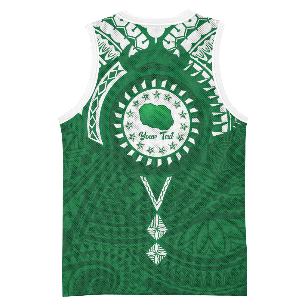 Personalised Cook Islands Rarotonga Basketball Jersey Map With Kuki Airani Manta Ray Tattoo LT14 - Polynesian Pride