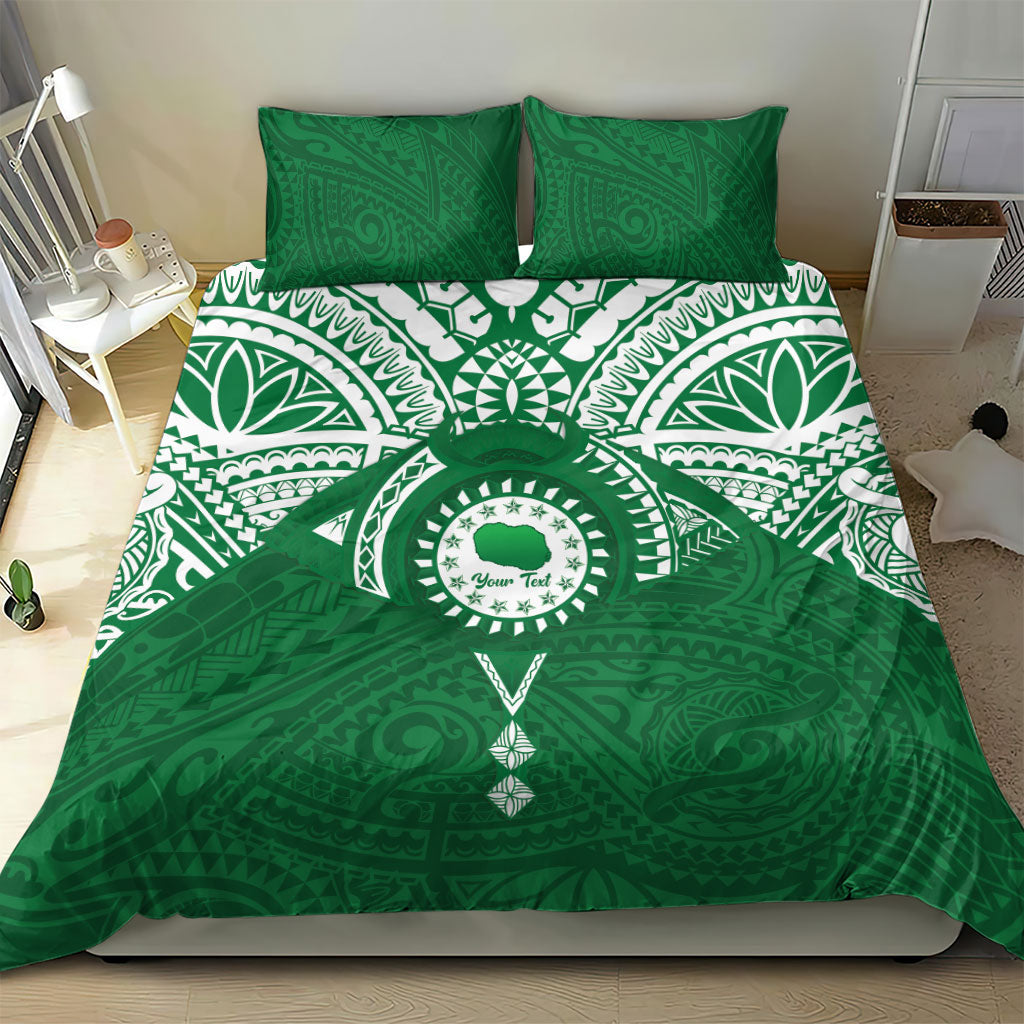 Personalised Cook Islands Rarotonga Bedding Set Map With Kuki Airani Manta Ray Tattoo LT14 - Polynesian Pride