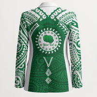 Personalised Cook Islands Rarotonga Blazer Map With Kuki Airani Manta Ray Tattoo LT14 - Polynesian Pride