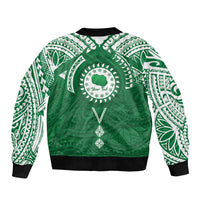 Personalised Cook Islands Rarotonga Bomber Jacket Map With Kuki Airani Manta Ray Tattoo LT14 - Polynesian Pride