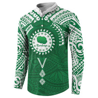 Personalised Cook Islands Rarotonga Button Sweatshirt Map With Kuki Airani Manta Ray Tattoo LT14 - Polynesian Pride