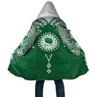 Personalised Cook Islands Rarotonga Cloak Map With Kuki Airani Manta Ray Tattoo LT14 Unisex Green - Polynesian Pride